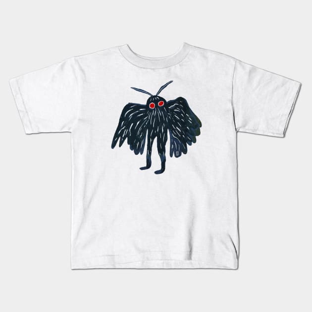 Mothman Kids T-Shirt by flywithsparrows